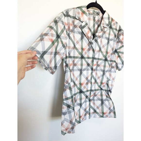 Cos Shirt Womens 8 Green Button Down Short Sleeve Casual Lightweight Preppy Top - Picture 5 of 12